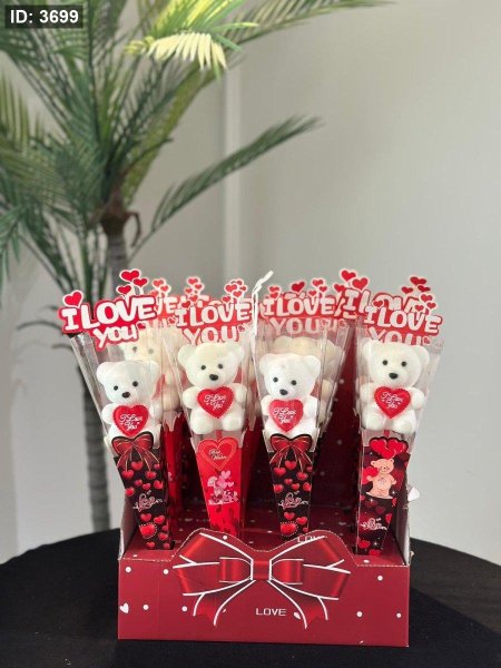 Red teddy bear bouquet